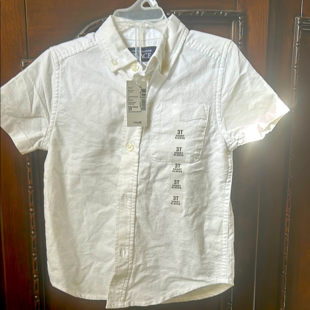 Children's Place White Button-Up Shirt 3T